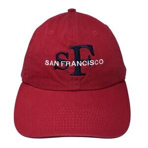 San Francisco Slideback Baseball Cap Red One Size Adjustable Fahrenheit Cotton
